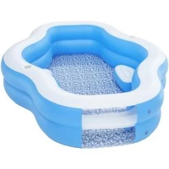 Piscina Per Bambini Bestway 270x198x51 Cm Blu Con Con Finestra Trasparente Dai 6 Anni In Su