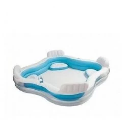 PISCINA GONFIABILE PER BAMBINI FAMILY QUADRATA A SALOTTO INTEX CON POLTRONE