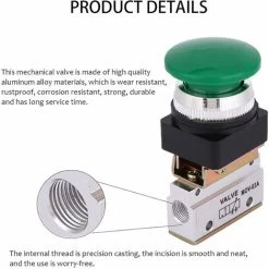 Valvola Meccanica Pneumatica G1/8, Interruttore A Pulsante Pneumatico A 2 Posizioni, Lega Di Alluminio -Bestway Italia 66561148 3