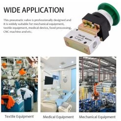 Valvola Meccanica Pneumatica G1/8, Interruttore A Pulsante Pneumatico A 2 Posizioni, Lega Di Alluminio -Bestway Italia 66561148 4