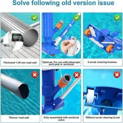 HIASDFLS Kit Aspirapolvere Per Piscina Aggiornato, Bacinella Per Aspirapolvere Portatile Con Spazzola, Borsa Per Foglie E Asta Da 40 Pollici Ideale Per Piscine Fuori Terra E Gonfiabili, Spa, Laghetti, -Bestway Italia 68571950 5