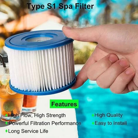 Confezione Da 8 Cartucce Filtro Per Piscina Tipo S1 Per Intex PureSpa, Filtro Per Vasca Idromassaggio, Filtro Per Piscina Termale Per Intex 29001E, Filtro Per Spa Blu 11692 3 Confezione Da 8 Cartucce Filtro Per Piscina Tipo S1 Per Intex PureSpa, Filtro Per Vasca Idromassaggio, Filtro Per Piscina Termale Per Intex 29001E, Filtro Per Spa Blu 11692
