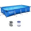 Bestway Piscina Steel Pro Con Telaio In Acciaio Da 400x211x81 Cm Pompa Filtrante Inclusa