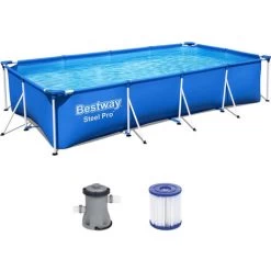 Bestway Piscina Steel Pro Con Telaio In Acciaio Da 400x211x81 Cm Pompa Filtrante Inclusa