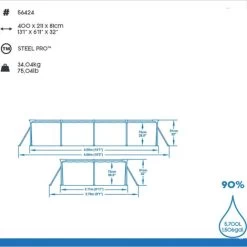 Bestway Piscina Steel Pro Con Telaio In Acciaio Da 400x211x81 Cm Pompa Filtrante Inclusa -Bestway Italia 77552187 4