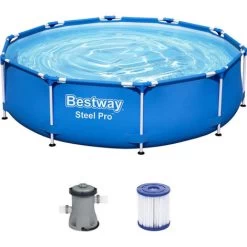 Bestway Piscina Steel Pro 4,678 Litri Dimensioni 305x76 Cm 1 Cartuccia E Pompa Filtrante