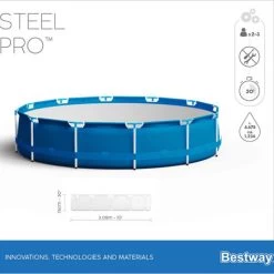 Bestway Piscina Steel Pro 4,678 Litri Dimensioni 305x76 Cm 1 Cartuccia E Pompa Filtrante -Bestway Italia 77552188 4