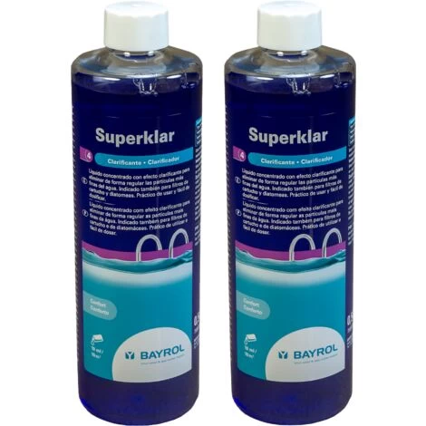 Confezione 2 Superklar. Chiarificante Liquido 0,5 L. BAYROL. 3 Confezione 2 Superklar. Chiarificante Liquido 0,5 L. BAYROL.