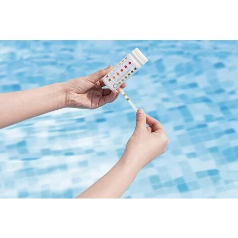 Bestway SET 50 STRISCE TEST ACQUA PISCINA 3 FUNZIONI CLORO PH ALCALINITÀ 58142 4 Bestway SET 50 STRISCE TEST ACQUA PISCINA 3 FUNZIONI CLORO PH ALCALINITÀ 58142 - immagine 2