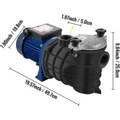 VEVOR Pompa Per Piscina 18000 L/H 1Hp 750W Dentro/Fuori Terra Pompa Di Circolazione Filtraggio -Bestway Italia 82818297 2