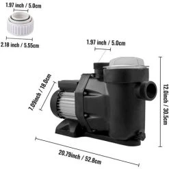 VEVOR Pompa Per Piscina 19200 L/H 1Hp 750W Dentro/Fuori Terra Pompa Di Circolazione Filtraggio -Bestway Italia 82818934 2