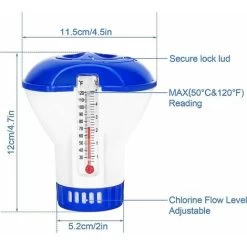 Diffusore Galleggiante Per Piscina Dell'GTA Confezione Da 2 Diffusori Galleggianti Di Cloro Con Flussometro Regolabile E Tappo Di Chiusura Per Tutte Le Piscine, Spa, Acquari E Laghetti Per Pesci -Bestway Italia 85317194 2