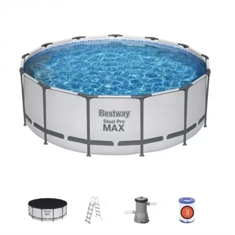 Piscina Fuori Terra Rotonda 396x122 Steel Pro Max Con Pompa, Filtro, Telo Di Copertura E Scaletta - Bestway 5618w 3 Piscina Fuori Terra Rotonda 396x122 Steel Pro Max Con Pompa, Filtro, Telo Di Copertura E Scaletta - Bestway 5618w