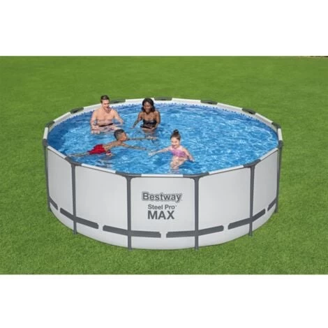 Piscina Fuori Terra Rotonda 396x122 Steel Pro Max Con Pompa, Filtro, Telo Di Copertura E Scaletta - Bestway 5618w 4 Piscina Fuori Terra Rotonda 396x122 Steel Pro Max Con Pompa, Filtro, Telo Di Copertura E Scaletta - Bestway 5618w - immagine 2