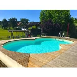 KIT PISCINA INTERRATA DIM 625 X 360 X 1.20 MT FORMA DI OTTO RONDO' STRUTTURA ACCIAIO + ACCESSORI