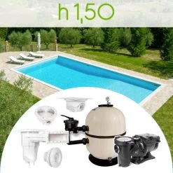 Kit Componenti Per Piscina In Cemento Armato ARIZONA 6,00 X 3,00 H 1,50 M