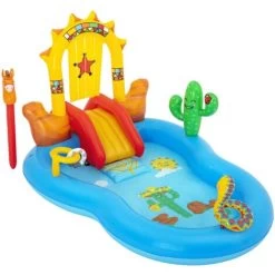 Piscina Gonfiabile Bestway Wild West Play Center 264x188x140 Cm Con Cavallo Gonfiabile E Scivolo