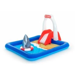 Gonfiabile Bestway Lifeguard Tower Play Center 234x203x129 Cm Con Spruzzatori, Scivolo E Squalo
