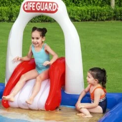 Gonfiabile Bestway Lifeguard Tower Play Center 234x203x129 Cm Con Spruzzatori, Scivolo E Squalo -Bestway Italia 92841405 5