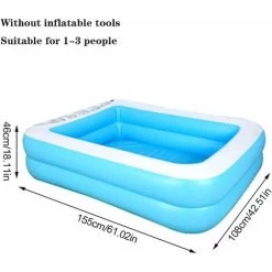 RHAFAYRE Piscina Per Bambini E Adulti, Piscina Gonfiabile Per Bambini, Piscina Gonfiabile A Grandezza Naturale Per Bambini Dai 3 Anni In Su, Terreno, Giardino, Cortile, Esterno (155 Cm X 108 Cm X 46 C 9 RHAFAYRE Piscina Per Bambini E Adulti, Piscina Gonfiabile Per Bambini, Piscina Gonfiabile A Grandezza Naturale Per Bambini Dai 3 Anni In Su, Terreno, Giardino, Cortile, Esterno (155 Cm X 108 Cm X 46 C -Bestway Italia 93243707 3