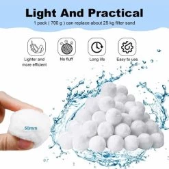 RHAFAYRE Palline Filtranti Per Piscina 700g, Sfera Filtrante Per Piscina Sostituisce 25kg Sabbia Filtrante Per Piscina, Media Filtrante In Fibra Per Piscina, Sfere Filtranti Per Sistemi Di Filtrazione -Bestway Italia 93990560 3