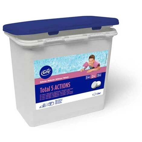 TRATTAMENTO 5 AZIONI MULTIFUNZIONE 1KG GRE PISCINA ANTIALGHE CLORO 3 TRATTAMENTO 5 AZIONI MULTIFUNZIONE 1KG GRE PISCINA ANTIALGHE CLORO