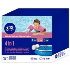 KIT PER TRATTAMENTO ACQUA IN PASTIGLIE 4 IN 1 GRE PISCINA