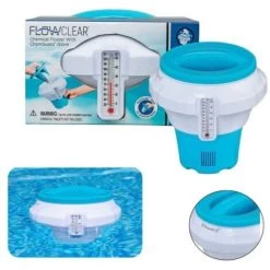Trade Shop - Dispenser Dosatore Galleggiante Pastiglie Cloro Medio Termometro Piscina 58701