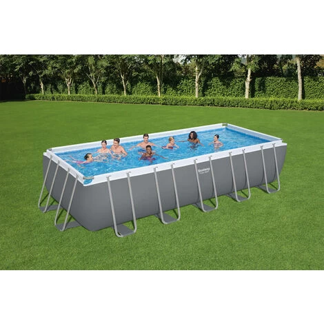 Bestway Piscina Base Struttura E Liner Rettangolare Power Steel Da 640x274x132 Cm 4 Bestway Piscina Base Struttura E Liner Rettangolare Power Steel Da 640x274x132 Cm - immagine 2