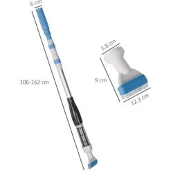 Outsunny Aspirapolvere Per Piscina Portatile E Cordless Con Asta A 3 Livelli, Ø6x106-162 Cm, Blu E Bianco -Bestway Italia 96925676 3