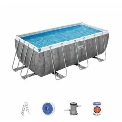 Piscina Bestway Power Steel Rettangolare Rattan 412x201x122 Cm