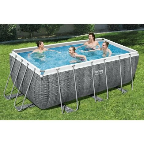 Piscina Bestway Power Steel Rettangolare Rattan 412x201x122 Cm 5 Piscina Bestway Power Steel Rettangolare Rattan 412x201x122 Cm - immagine 3