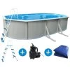 Piscina In Acciaio Ovale Caracas Effetto Color Bianco - 6,10 X 3,60 X 1,20 M -Bestway Italia 9836103 1